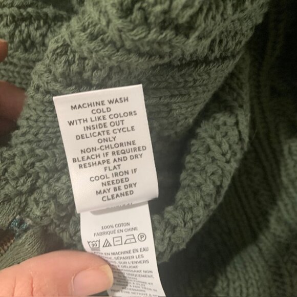 LL Bean Signature Old Money Heavy Cotton Cable Knit Fisherman Sweater Size SM - Picture 8 of 9